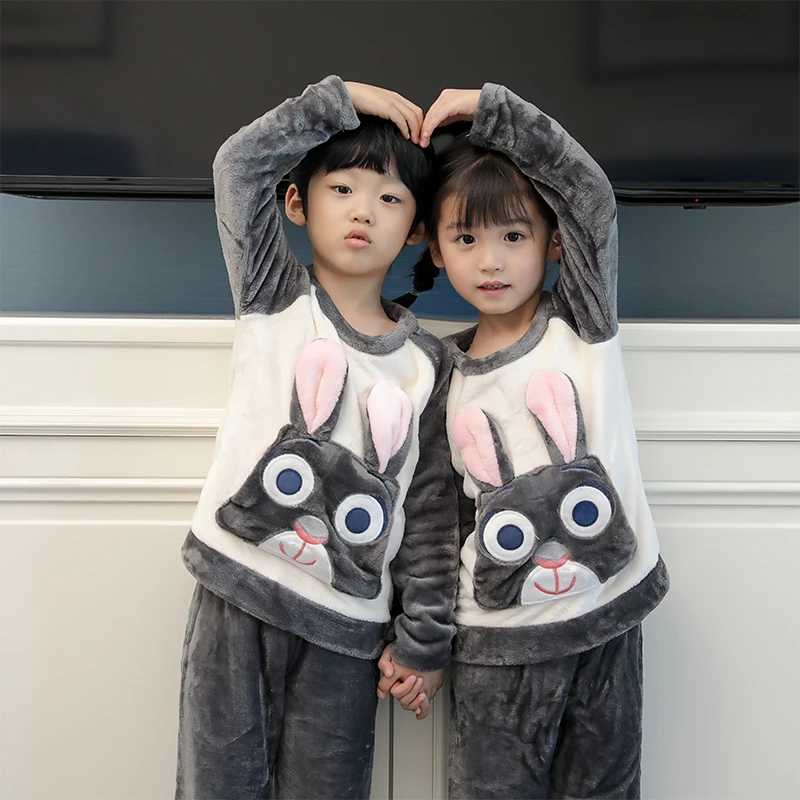 

Новинка, флисовая Пижама, утепленная фланелевая одежда для сна, домашняя одежда для девочек, Детские флисовые пижамы кораллового цвета, дом...