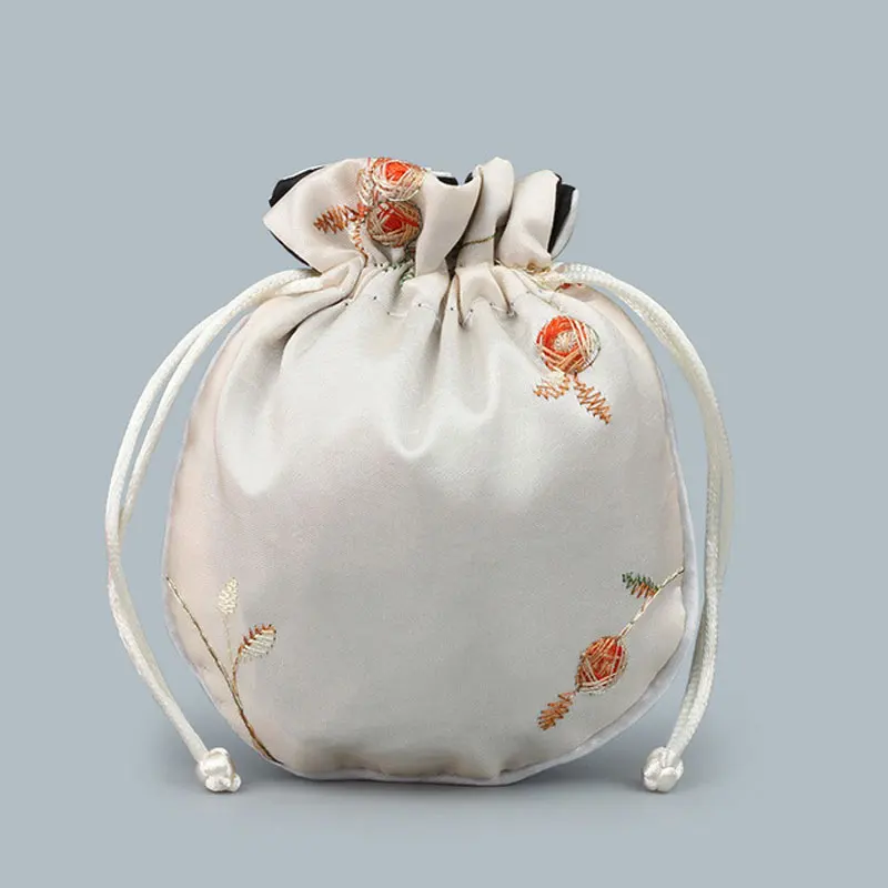 Сумка из шелковой парчи с сатиновым шнурком Подарочная сумка для ювелирных