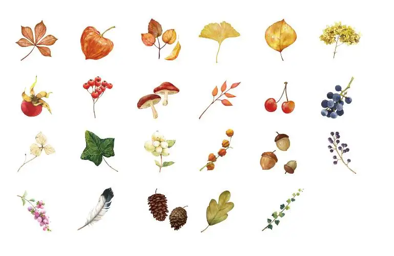 Падающие листья 45 шт. Лот наклейки для скрапбукинга изготовление открыток DIY