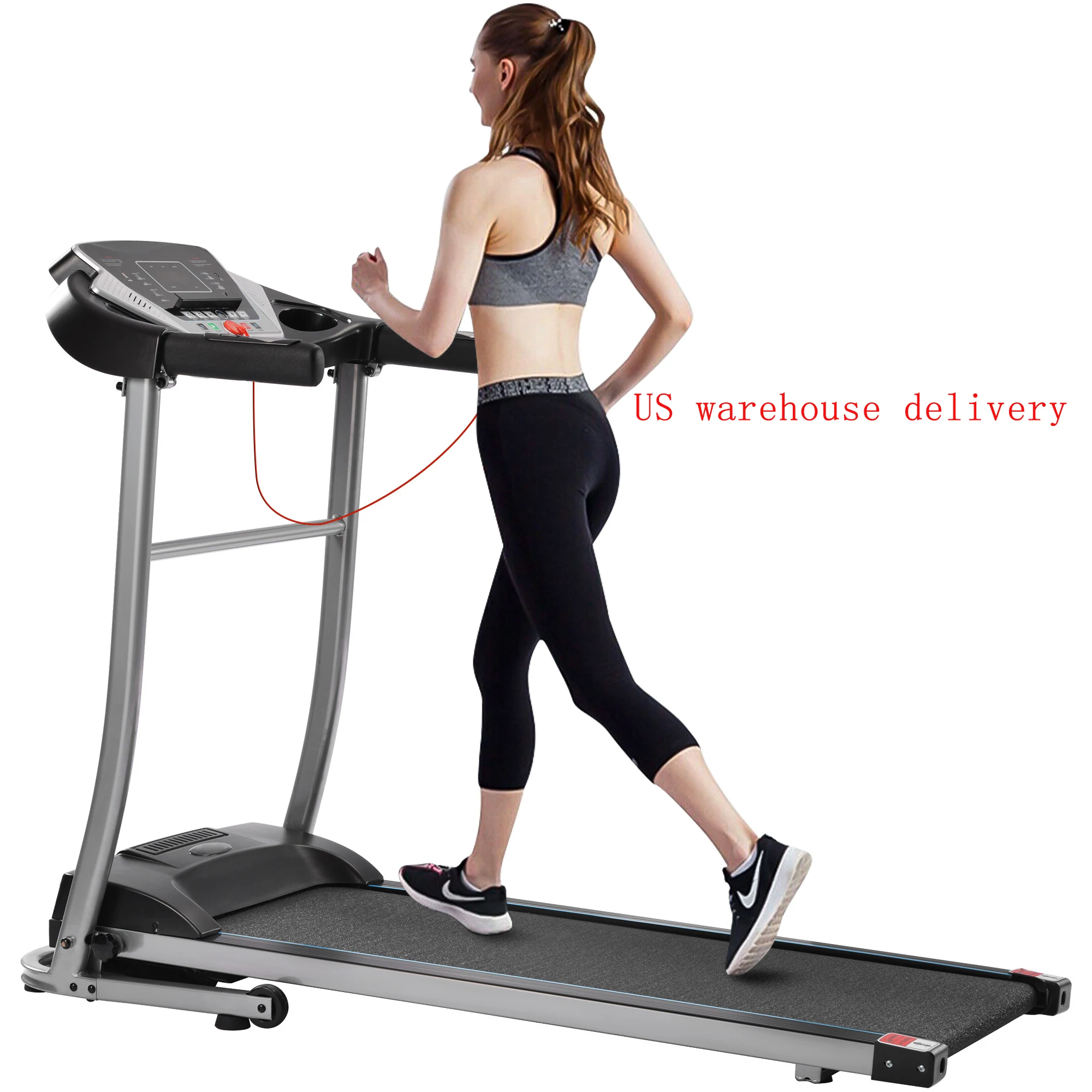 

Easy Assembly Folding Electric Treadmill Motorized Running Machine 1.5 HP with Speaker AUX &USB Input 12 Preset Programs