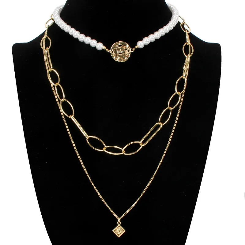 Новинка 2020 богемное многослойное ожерелье с кулоном женское жемчужное круглое