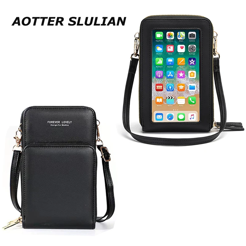 

Women Touch Screen Phone Bag Small Touchable Crossbody Cellphone Pack Wristband Credit Card Holder Coins Wallet Shoulder Handbag