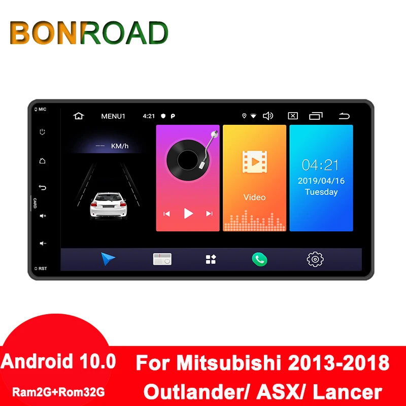 Автомагнитола Bonroad для Mitsubishi Outlander 3 lancer asx 2013-2014 мультимедийный проигрыватель на