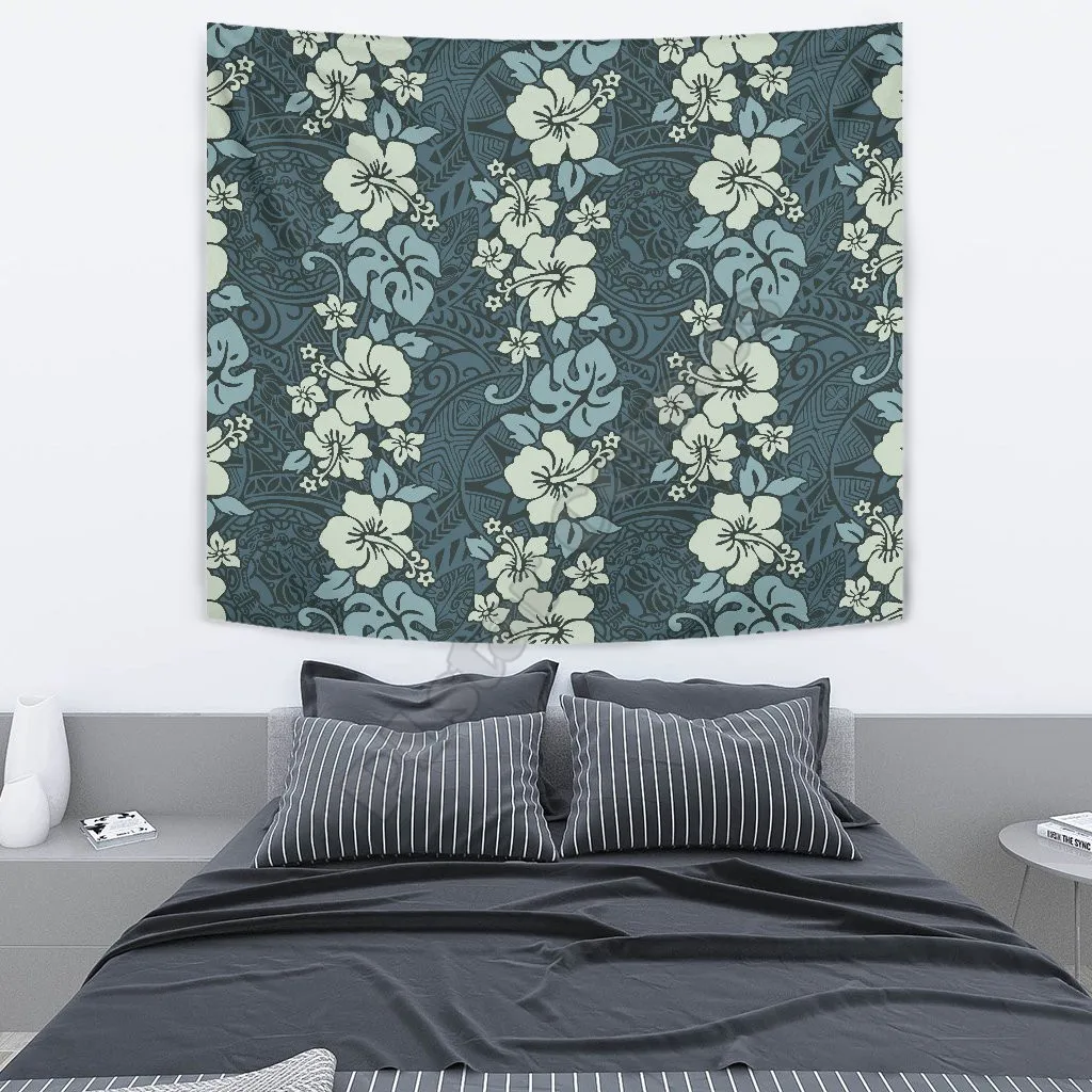 

Цветочный Племенной полинезийский настенный гобелен с 3D принтом, прямоугольный настенный Декор для дома