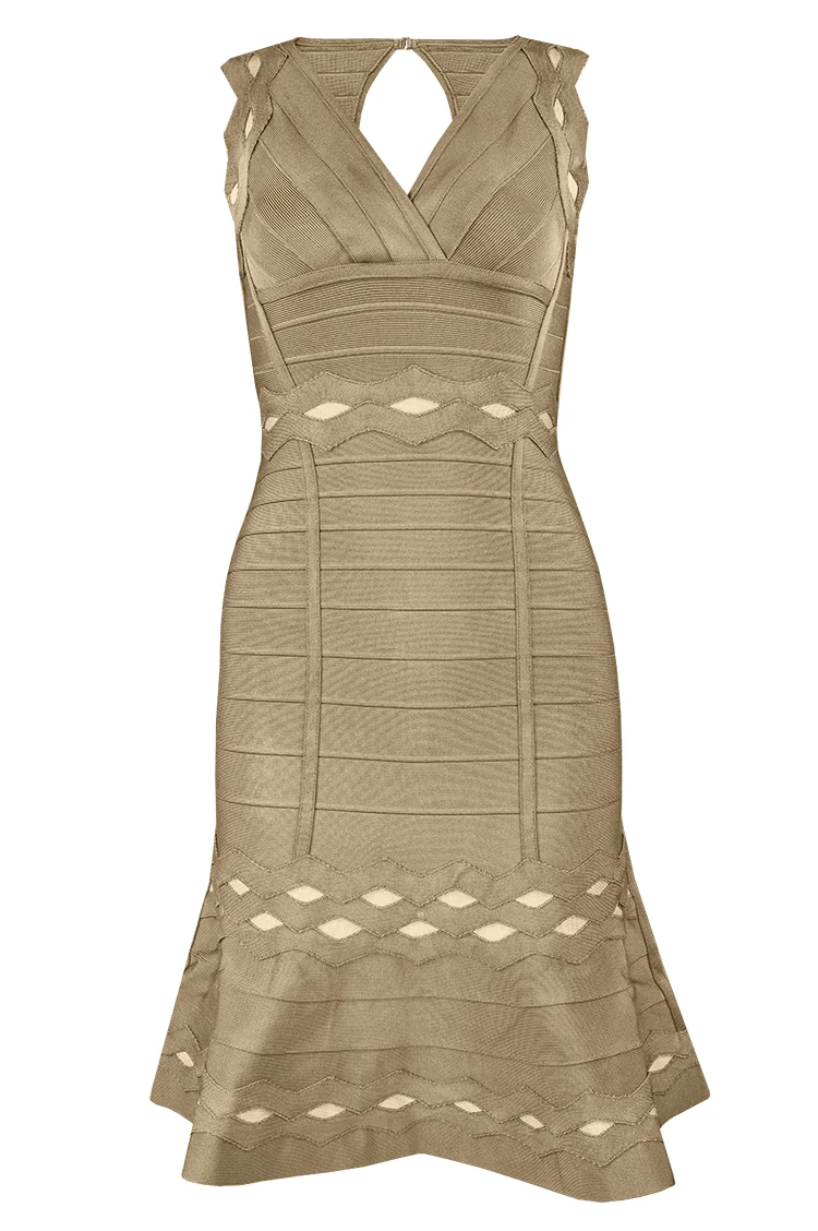 

2019 New Women V-Neck sleeveless Bodycon Bandage Dress Vestidos Clubwear Celebrity Evening Party Dress