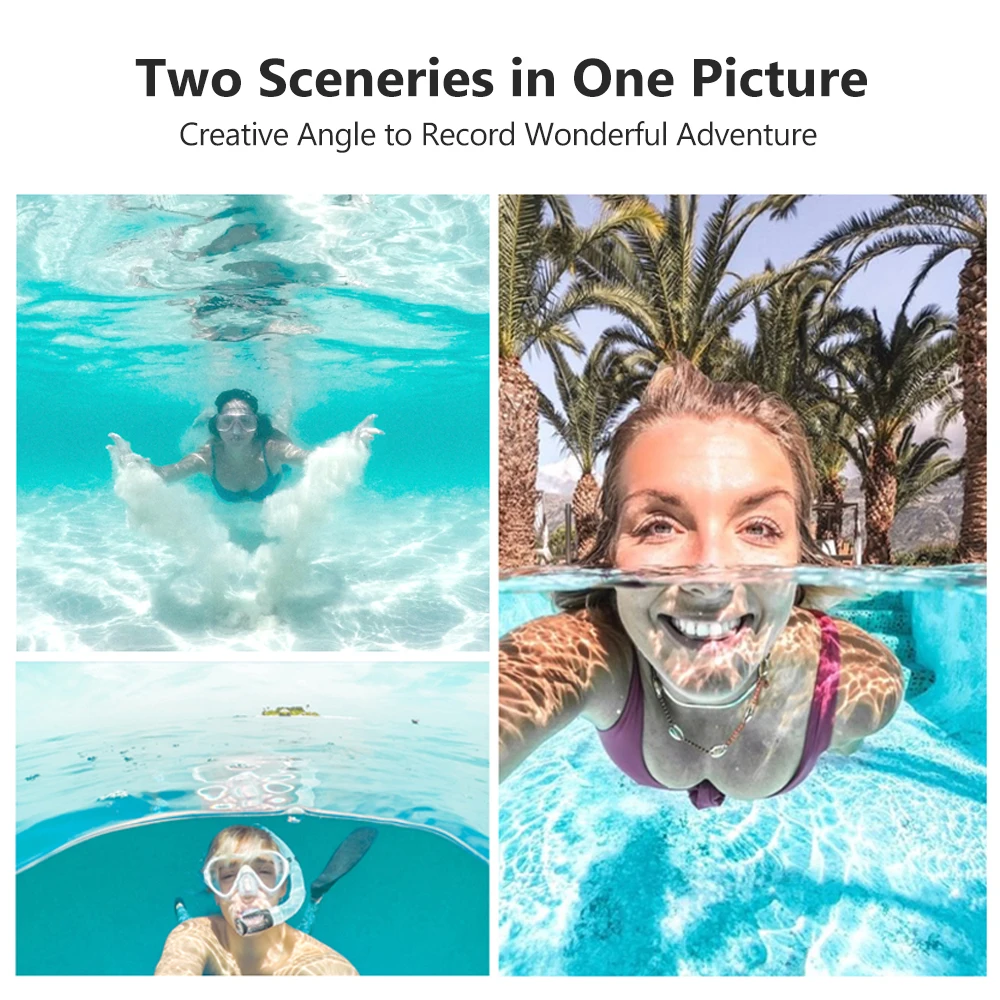 TELESIN 7 дюймовый купольный погружной чехол с погружным портом для экшн камеры GoPro