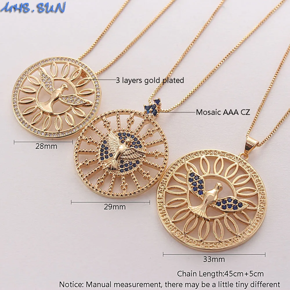 Ожерелье MHS.SUN женское круглое с кулоном в виде орла Ювелирное Украшение