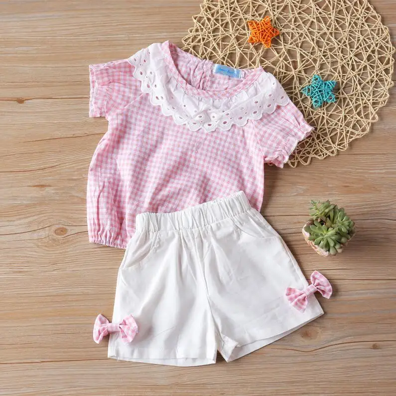 PINK От 1 до 4 лет, коллекция года, новые летние комплекты одежды для девочек Одежда для детей шифоновое пальто с бантом+ штаны для маленьких девочек - Цвет: PINK