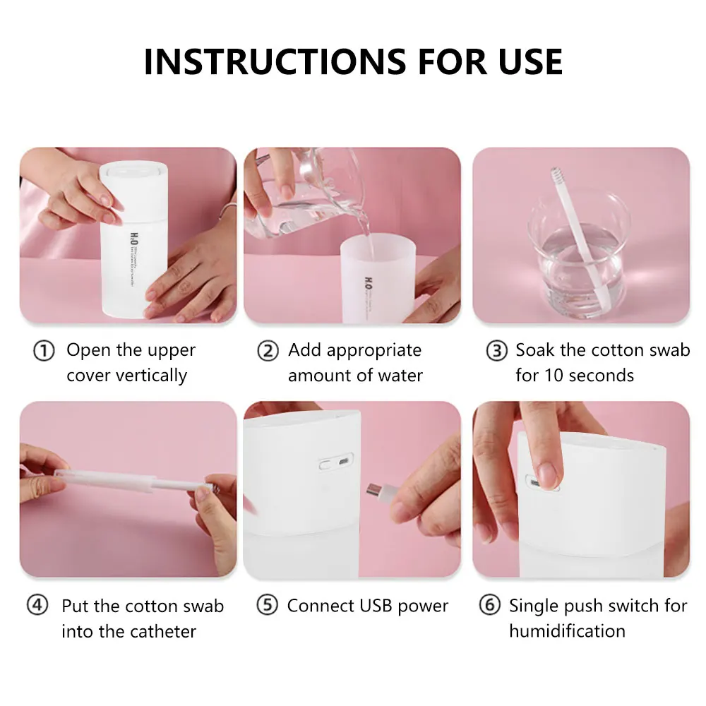 

Ultrasonic Mini Air Humidifier 350ML Aroma Oil Diffuser for Home Car USB Fogger Mist Maker with LED Night Lamp Home Diffuser