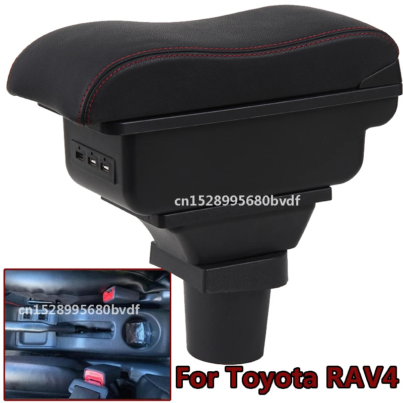 

Подлокотник для Toyota RAV4, центральный подлокотник с контейнером для хранения, подстаканником, пепельницей, декоративные аксессуары для интерьера автомобиля