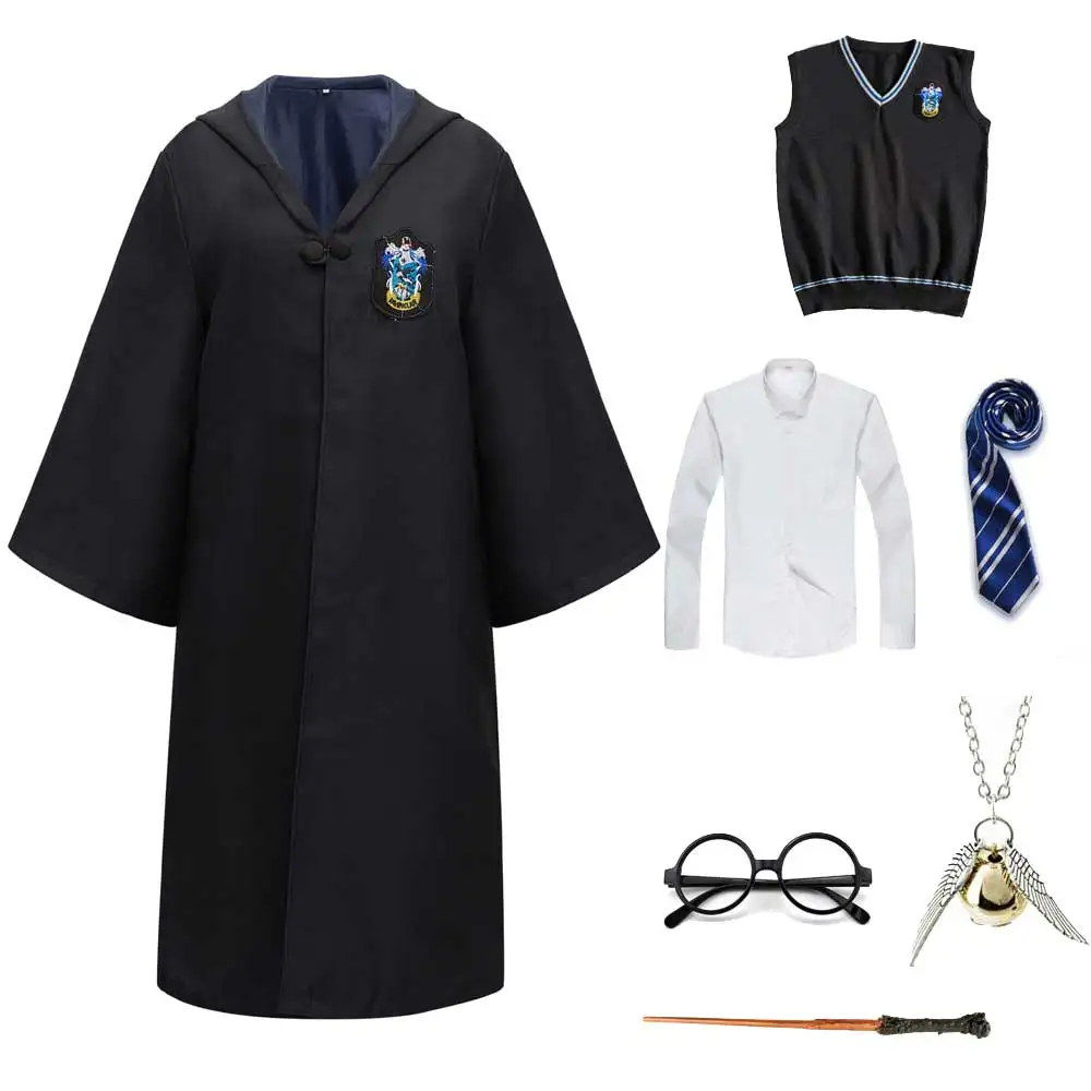 Унисекс Слизерин Когтевран халат Хаффлпафф студент Хэллоуин костюм Волшебная