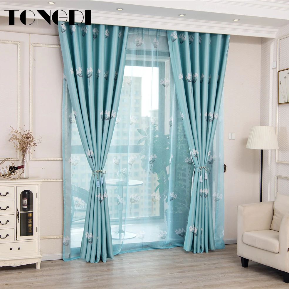 TONGDI Blackout Curtains Elegance Floral Printing High-grade Decoration For Home Hotel Christmas Party Bedroom Living Room | Дом и сад