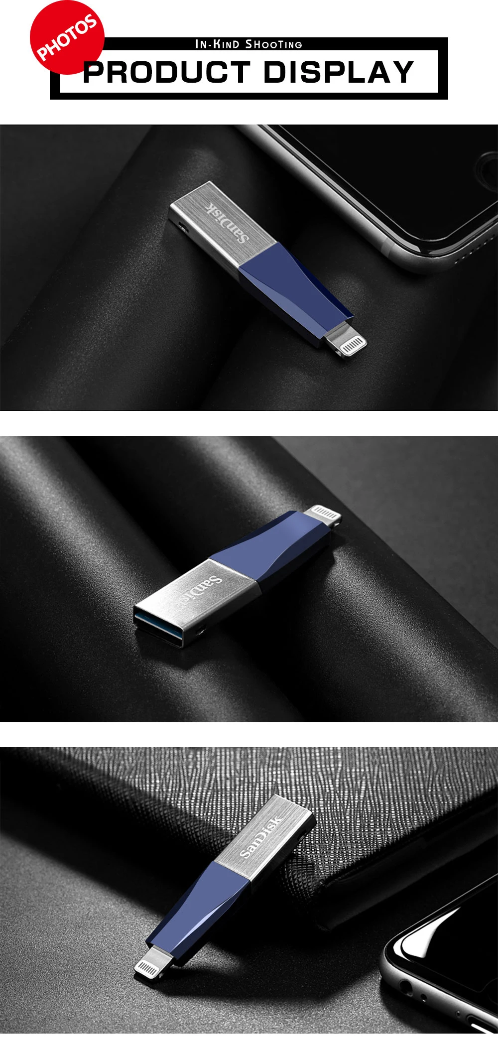 SanDisk диск usb otg 64 Гб usb привода flsh 128 ГБ 256 3,0 памяти жесткого диска Высокая скорость 90 МБ/с. флеш-накопитель otg iphone/iPad/iPod/ноутбук