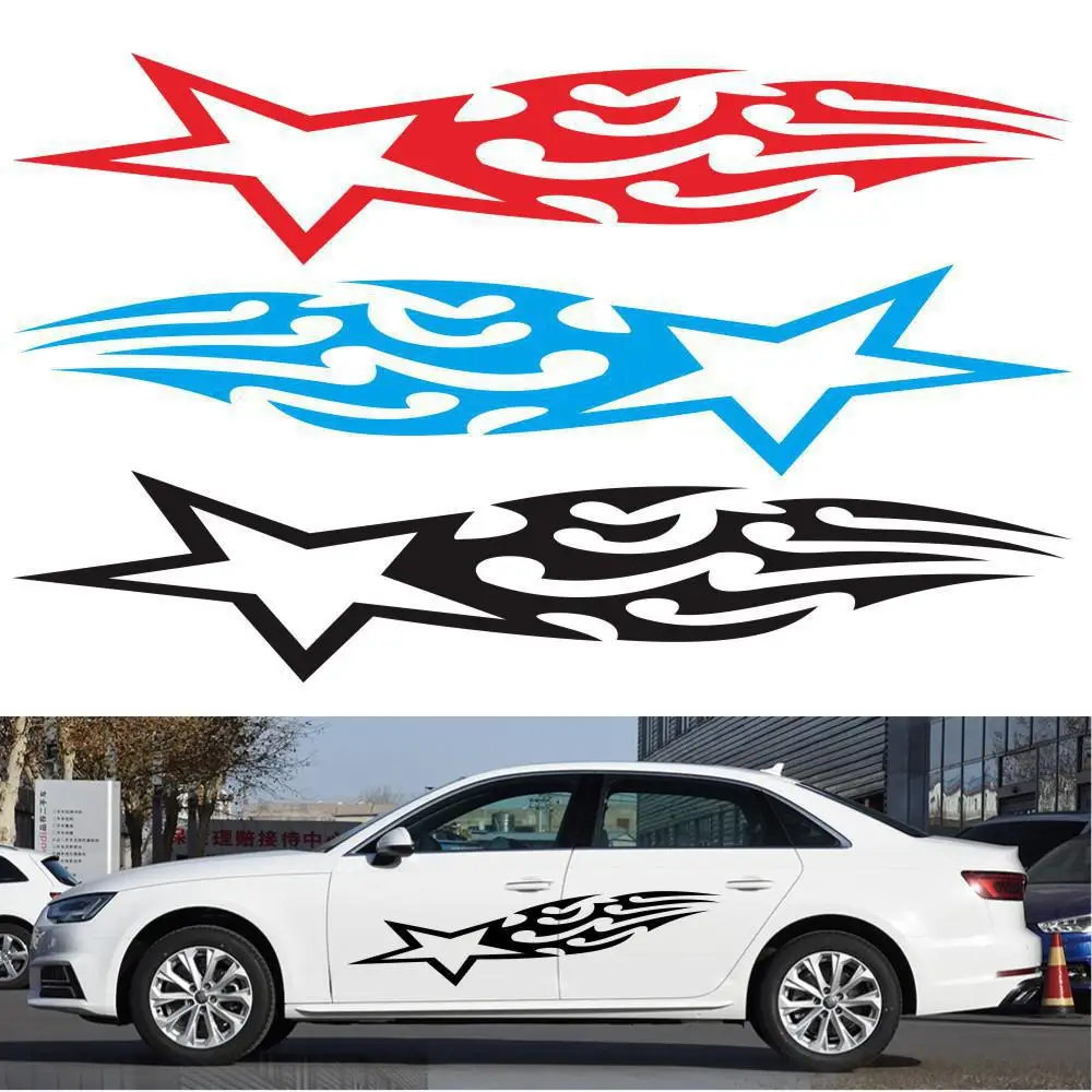 2 шт. Автомобильная звезда наклейка с пламенем стикер кузова автомобиля Боковая