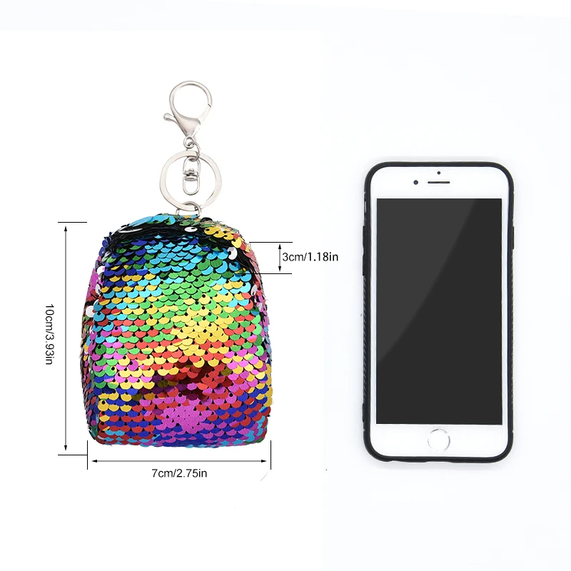 

Sequined Coin Purse Mini Backpack Coin Bag Sequins Mini Wallet Women Evening Bags Girl Clutch Card Key Chain Pouch Small Gift
