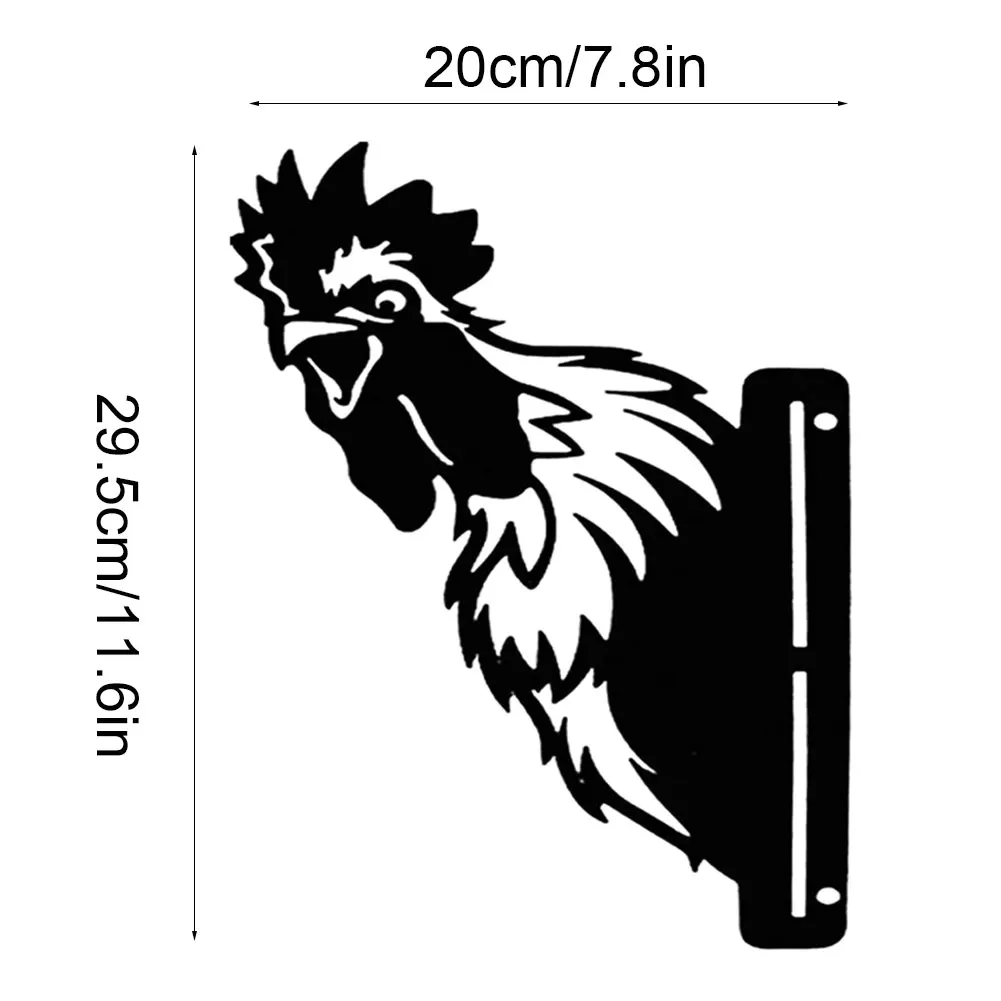 

Farm Peeping Chicken Yard Art Backyard Hollow Chicken Statue Ornaments Artworks Patio Ornaments Cartoon Outdoor Statues Home