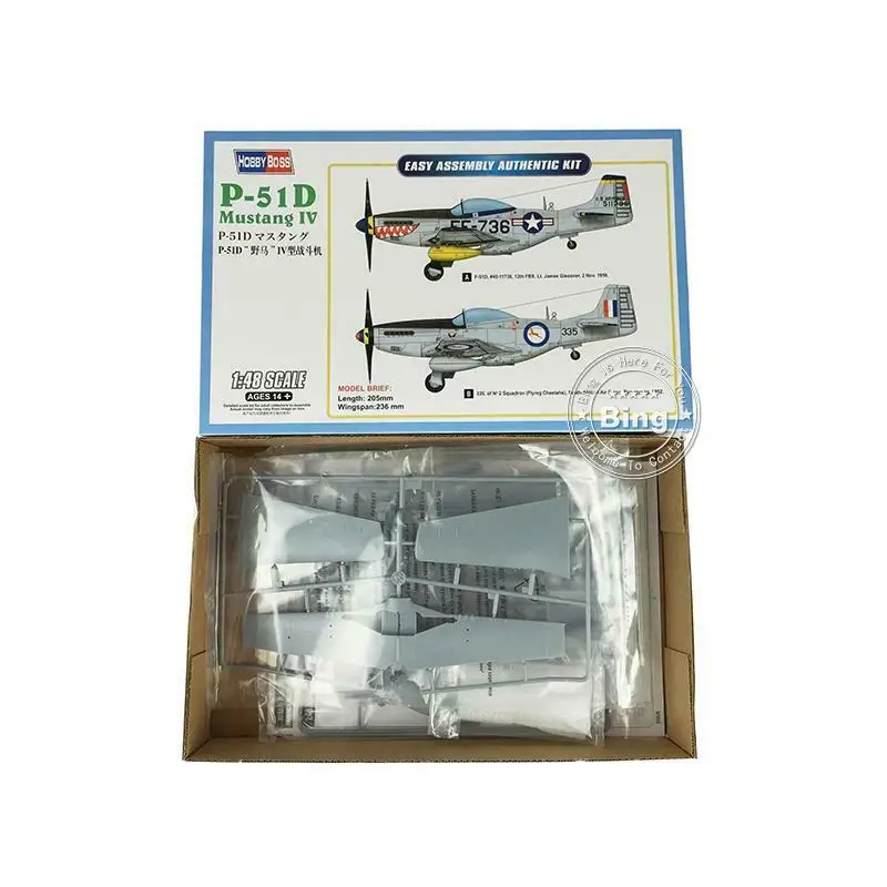 

Hobby Boss 85806 1/48 P-51D Mustang IV Fighter Warcraft Plastic Model Kit Plane TH06032-SMT6