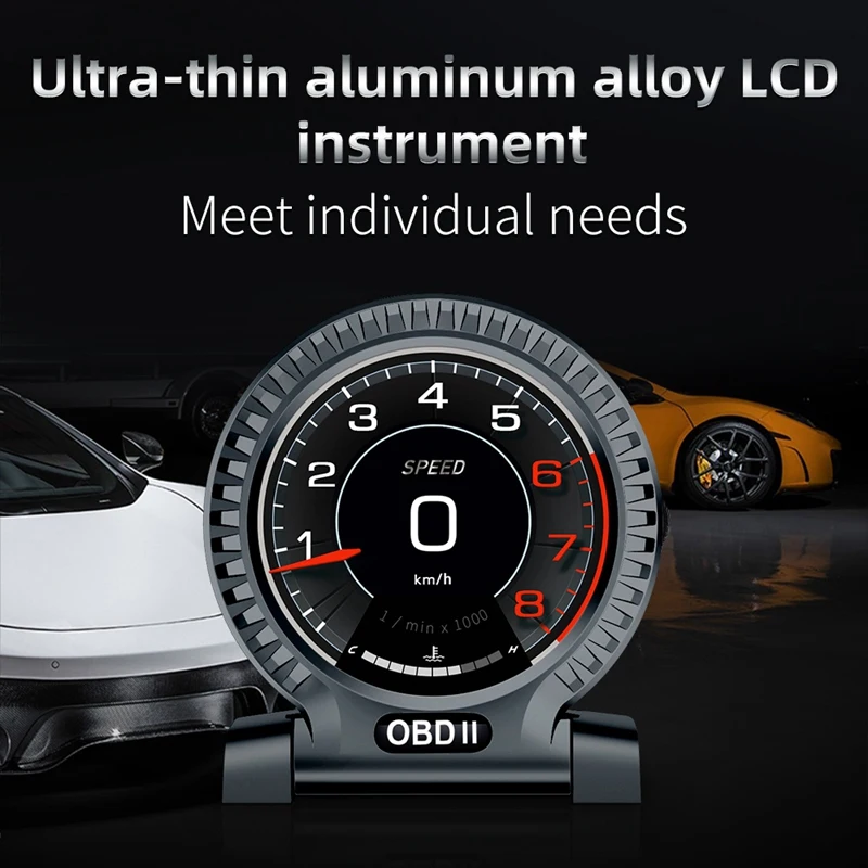 

Car Head-Up Display OBD2 HUD Multi Meter Water Temperature LCD HUD Display OBD2 System Fuel Consumption GPS Alarm Speed