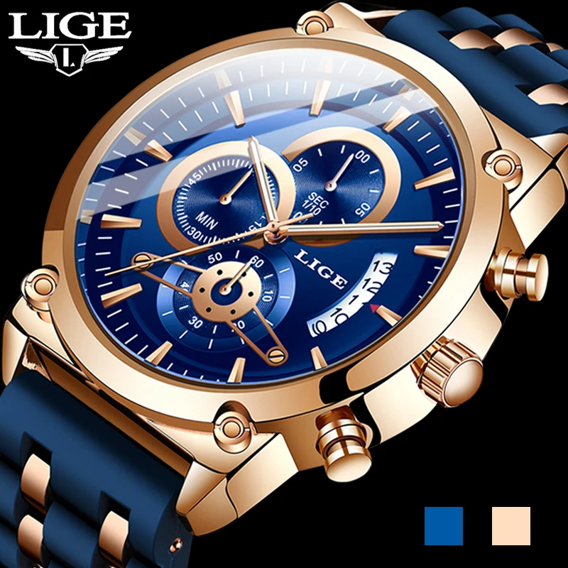 Reloj Hombre LIGE новые мужские часы хронограф аналоговые кварцевые Дата креативный