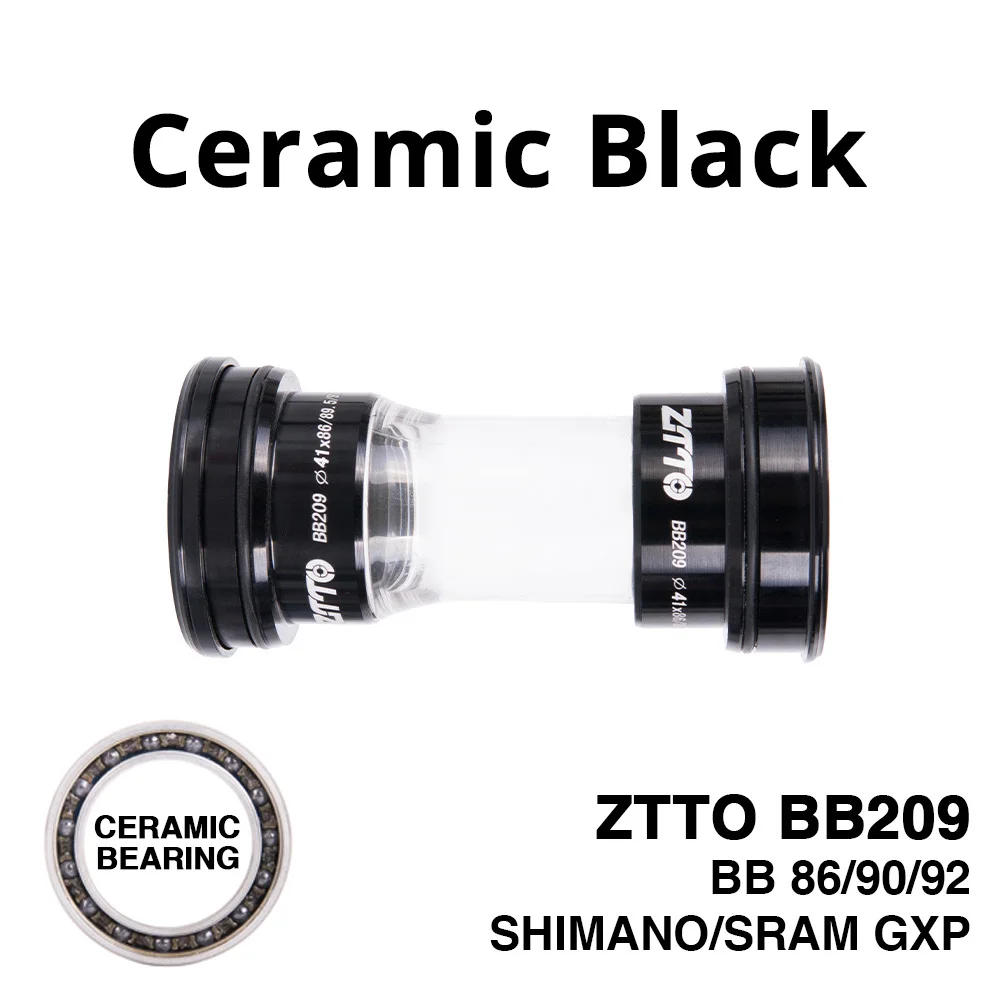 BB209 CERAMIC Black ZTTO CERAMIC Bottom Bracket BB209 BB92 BB90 BB86 Press Fit for Road Mountain bike Shimano 24mm Crankset SRAM GXP 22mm chainset - Цвет: BB209 CERAMIC Black