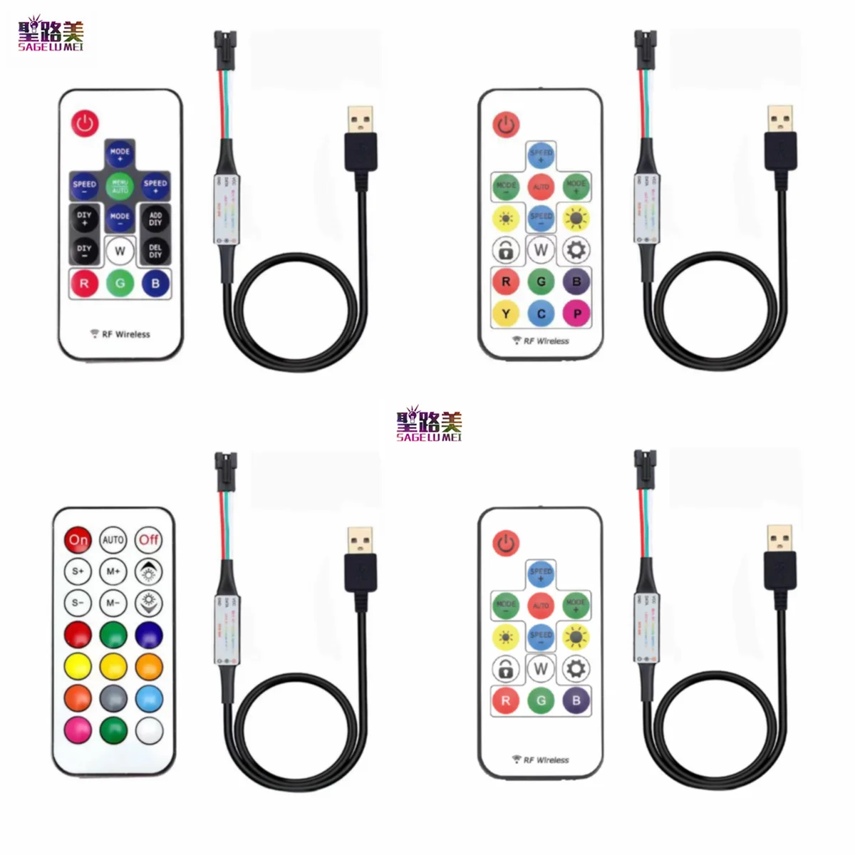 

14KEY 17KEY 21KEY Full Color Pixel Controller DC5V USB RGB IC Controller 1024chip For WS2811 WS2812 6812 1903 LED Strip Light