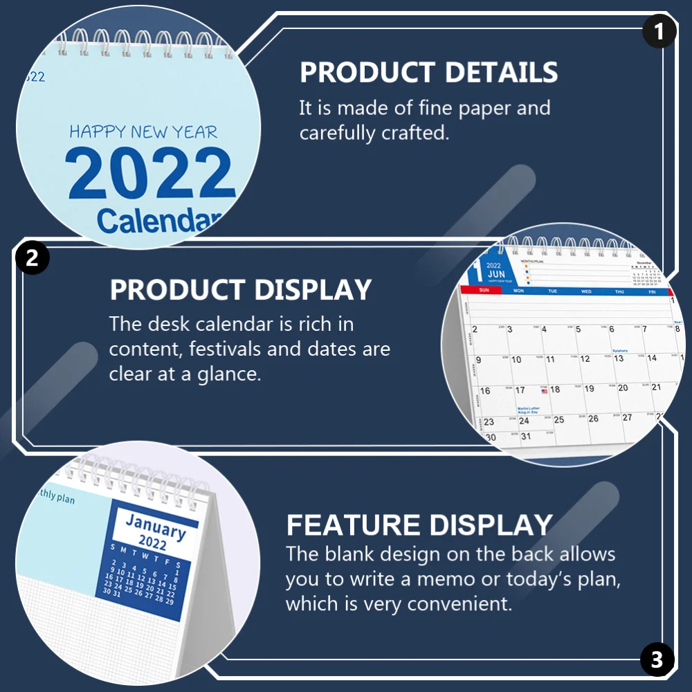 

1pc 2022 Desktop Small Desk Calendar Office Supply School Desk Calendar