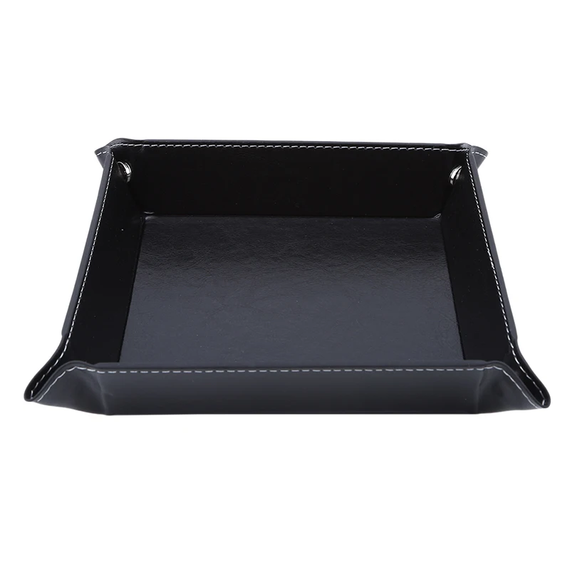 2022 New PU Leather Valet Trinket Folding Tray Collapsible Phone Key Wallet Coin Desktop Storage Sundries Box Bins Accessories | Дом и сад