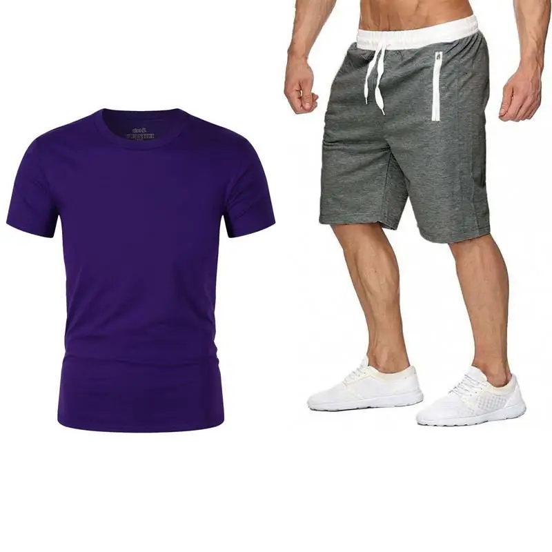 

New brand Track suit men Selling T-shirt suit 2 piece casual short sleeve fashion printed cotton t shirt and shorts men
