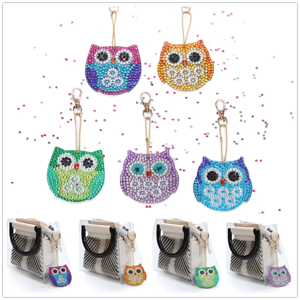DIY Special Shape Full Diamond Pattern Key Ring Set Embroidery | Дом и сад