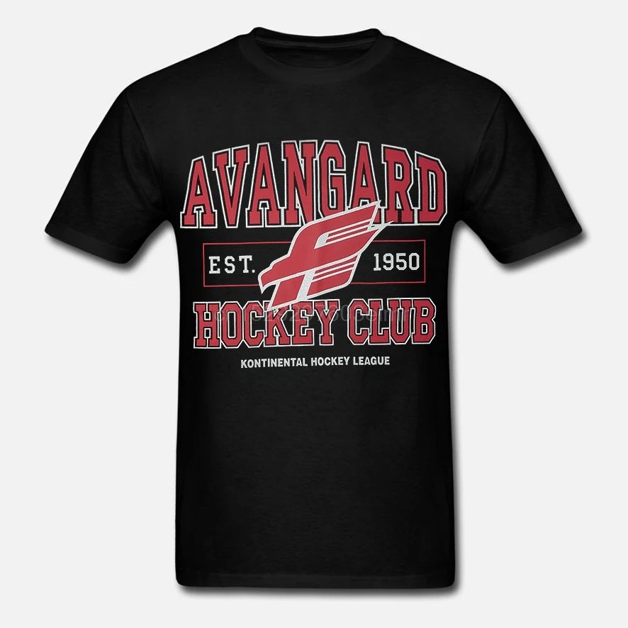 HC Avangard Omsk KHL русская Хоккейная Футболка Черная | Мужская одежда