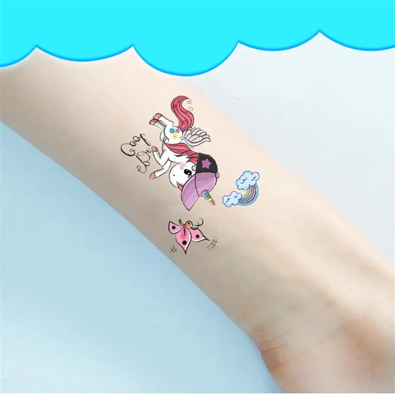 10 шт. милый цвет тату Единорог набор Временные татуировки для лица Детские