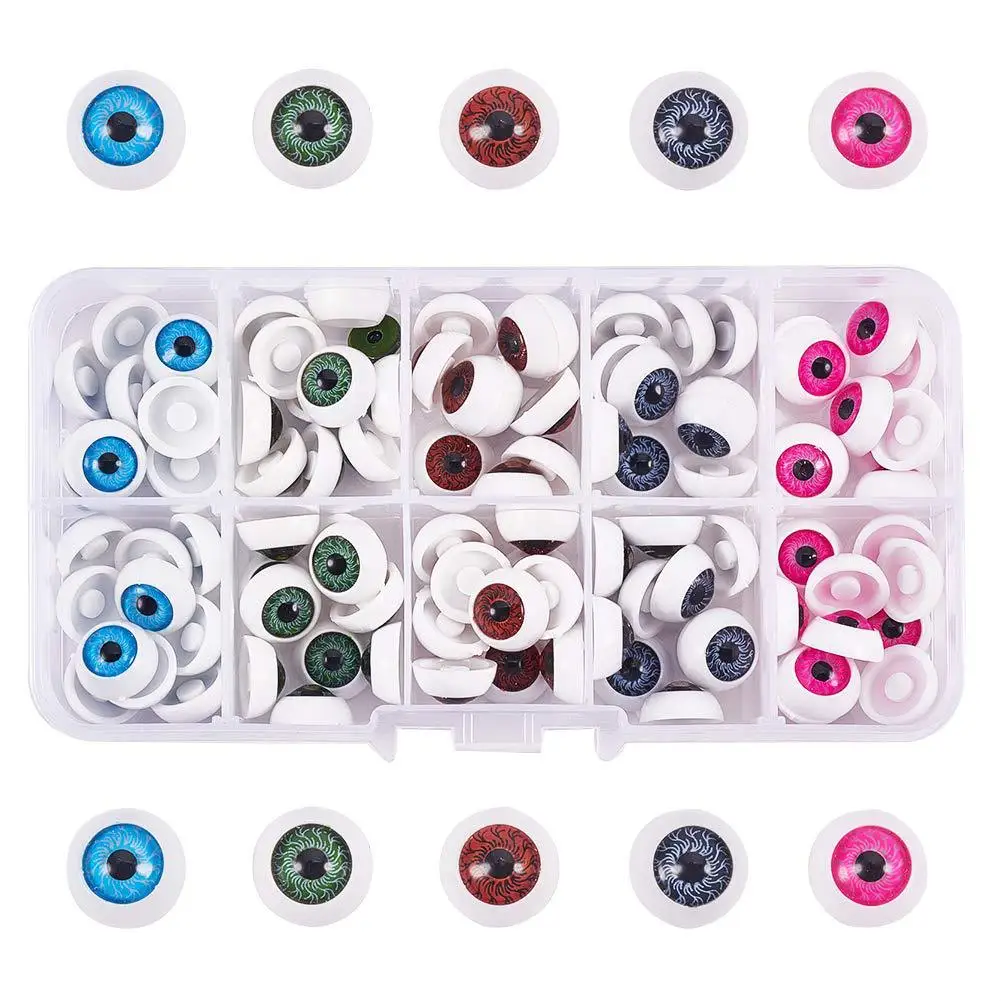 

Hot DIY Toy Eyes 100pcs Plush Animal Eyeglasses Fittings Doll Eye Beads 12mm