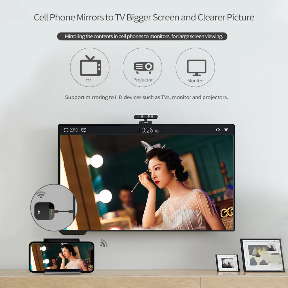 WiFi Дисплей приемник 4K UHD ТВ палка Miracast DLNA AirPlay экран Mirrioring для IOS Android|SmartTV-стики и