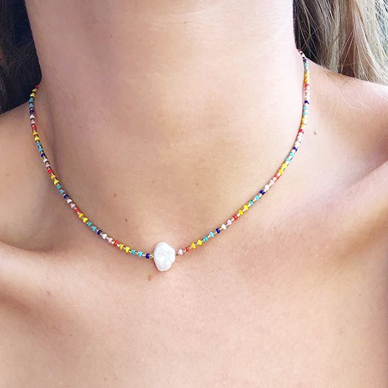 Ожерелье Из Жемчужного прекрасные бусины в горошек барокко для мужчин и женщин