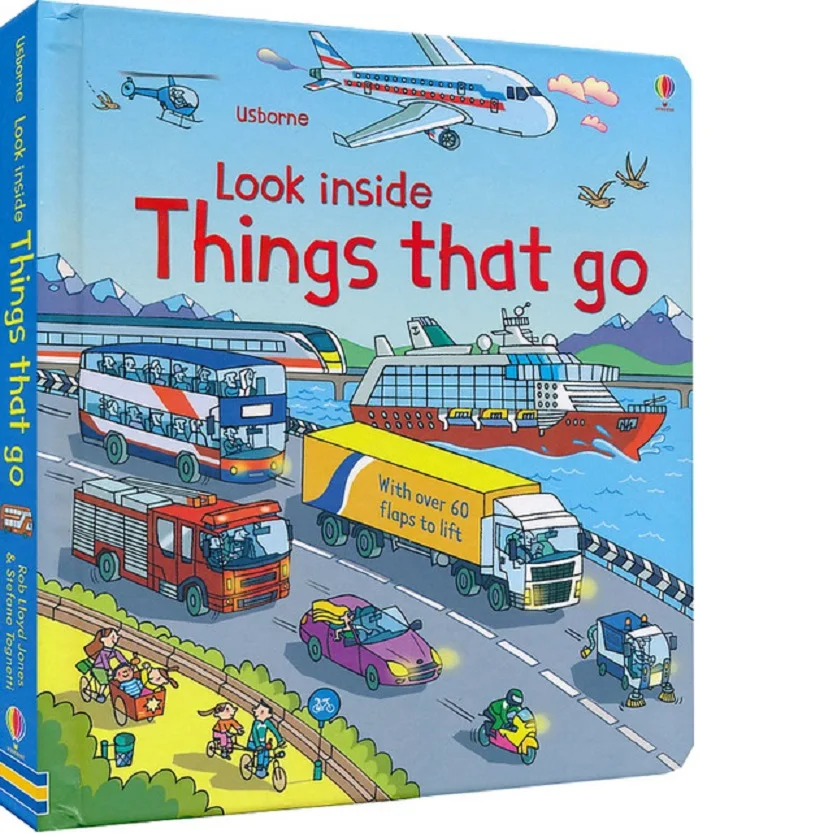 

Britain English 3D Look inside Things That Go picture book Education kids child With over 60 flaps to lift hard cover