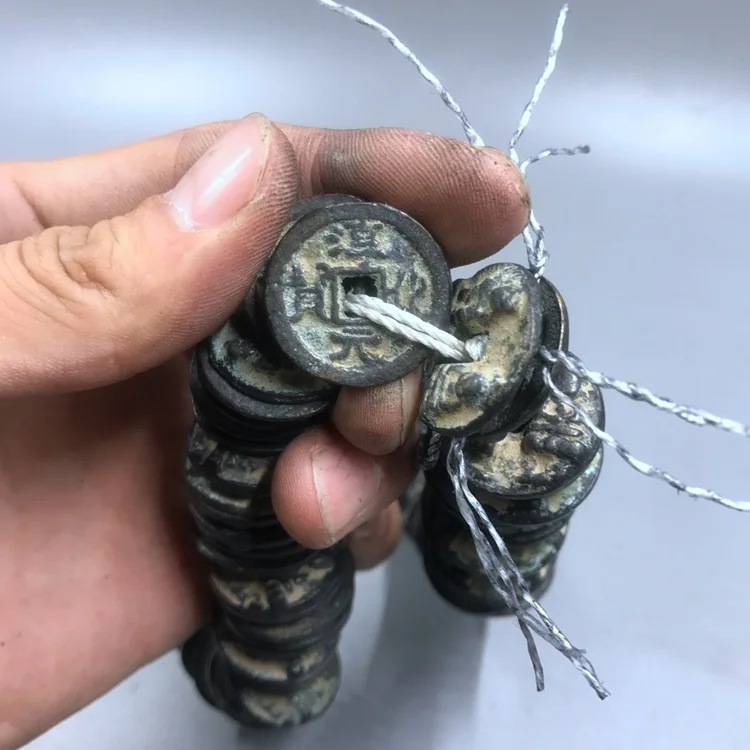 

LAOJUNLU Imitation Antique Copper Money Feng Shui Copper Money Guanyin Money Diameter Mm A String Of