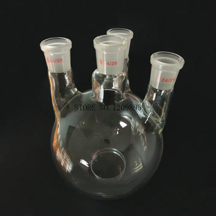 

500ml straight four necks glass flask for Experiment Laboratory Science Test Container Gas Column Packing