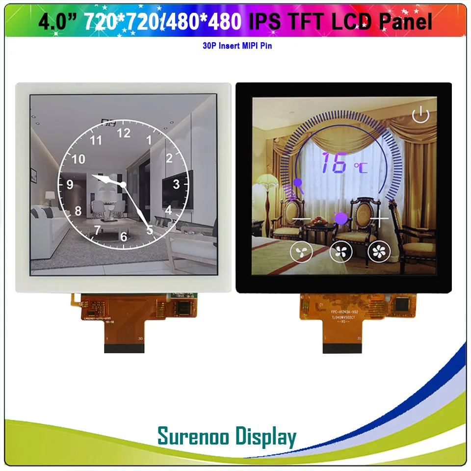 4," дюймовый 720*720 480*480 MIPI ips TFT ЖК-модуль дисплей экран панели с емкостной сенсорной панелью для умного дома
