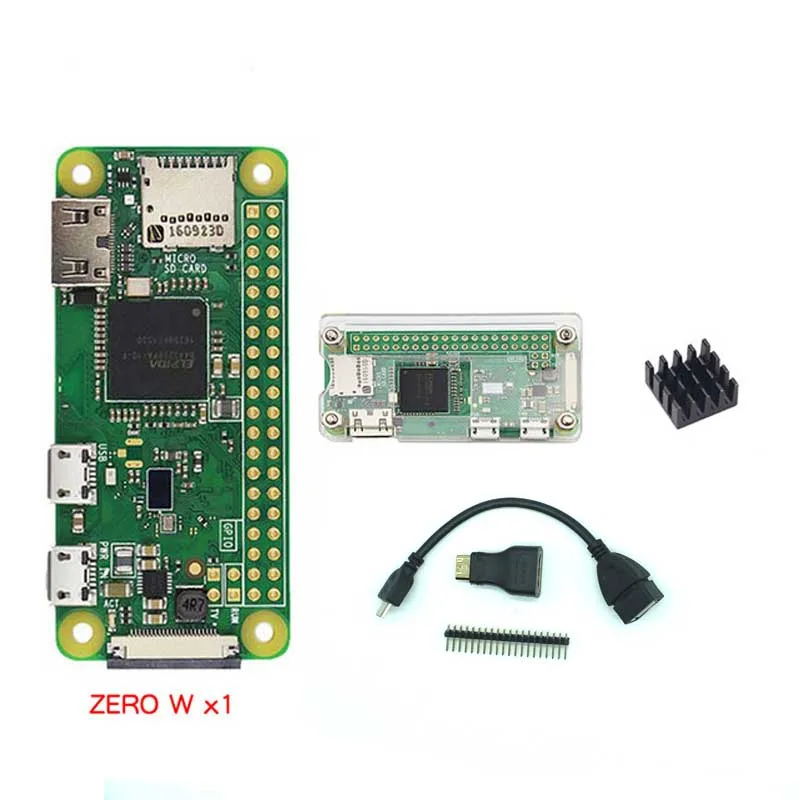 Raspberry Pi Zero W начальный комплект + акриловый чехол теплоотвод головка GPIO мини SD