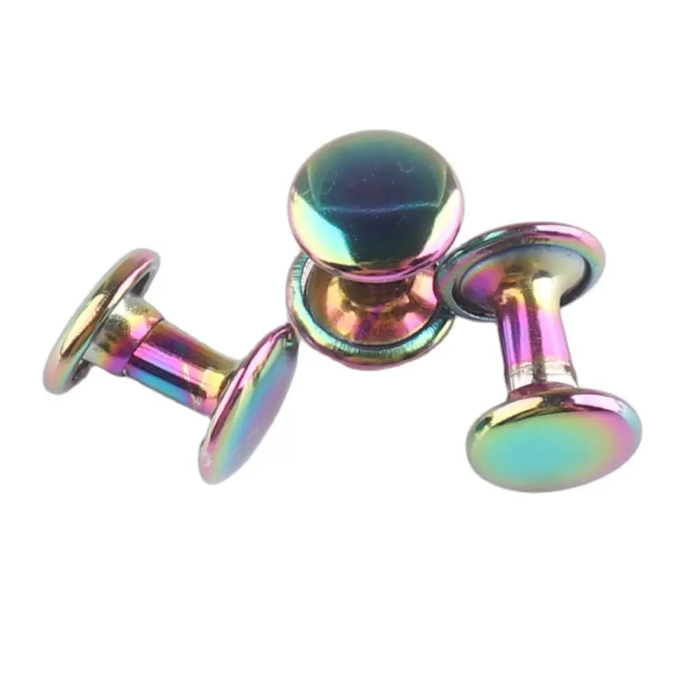 100 комплектов двойные заклепки с крышкой Радужный гвоздь для столкновения