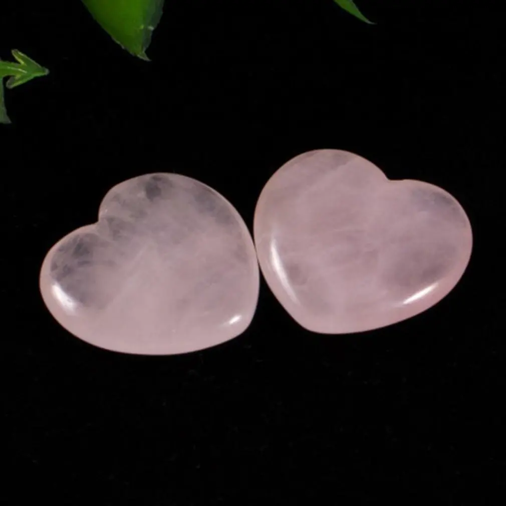 

Heart Shaped Rose Pink Natural Quartz Crystal Stone Charm Carved Palm Love Healing stone for Diy Craft Jewelry Making