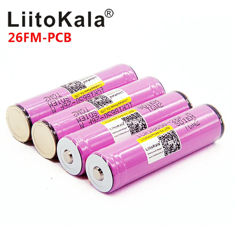 

New LiitoKala 18650 batteria 2600mah 100% ICR18650-26FM batteria ricaricabile originalmente 3.7V 2500mah per torcia