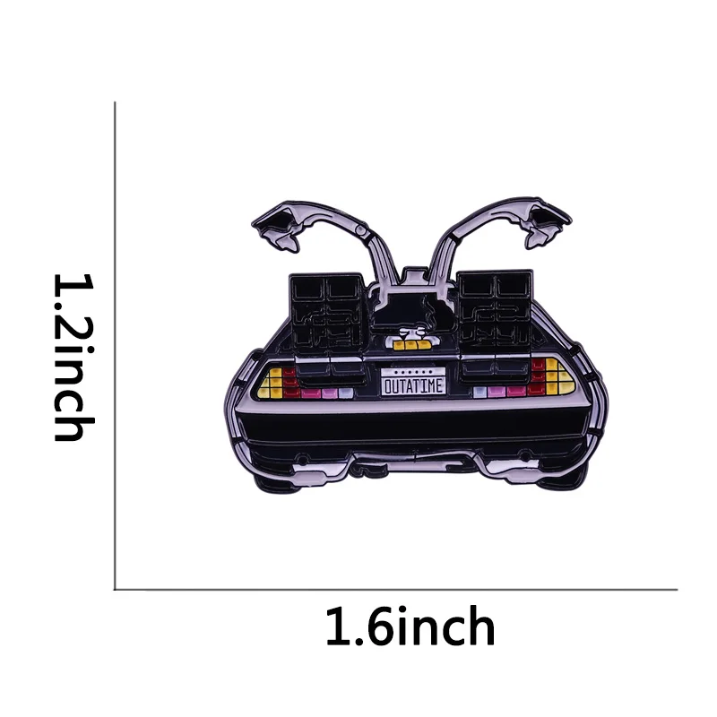 Эмалевый значок Delorean Time Machine в стиле кино Назад будущее аксессуар для автомобиля |
