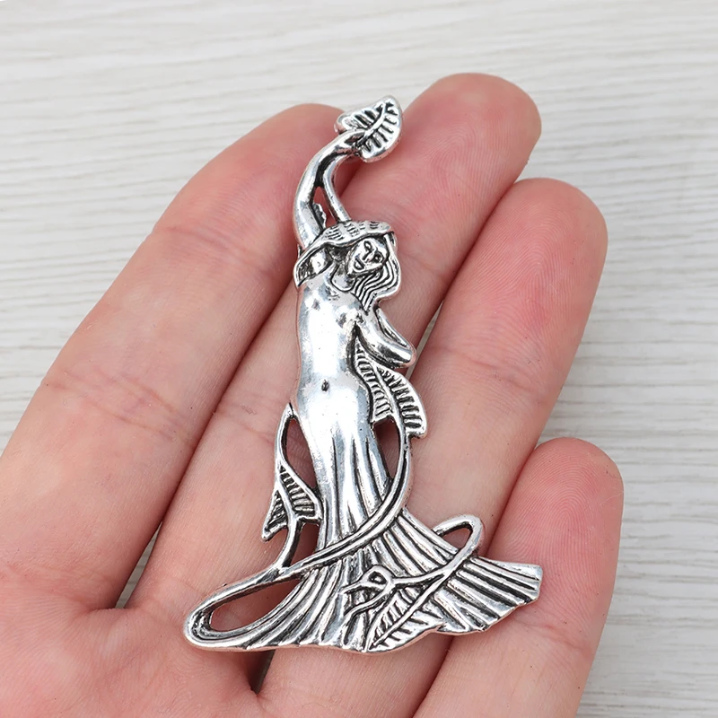 3 х из тибетского серебра Большой Богиня Венера Фея Подвески Кулоны нержавеющей