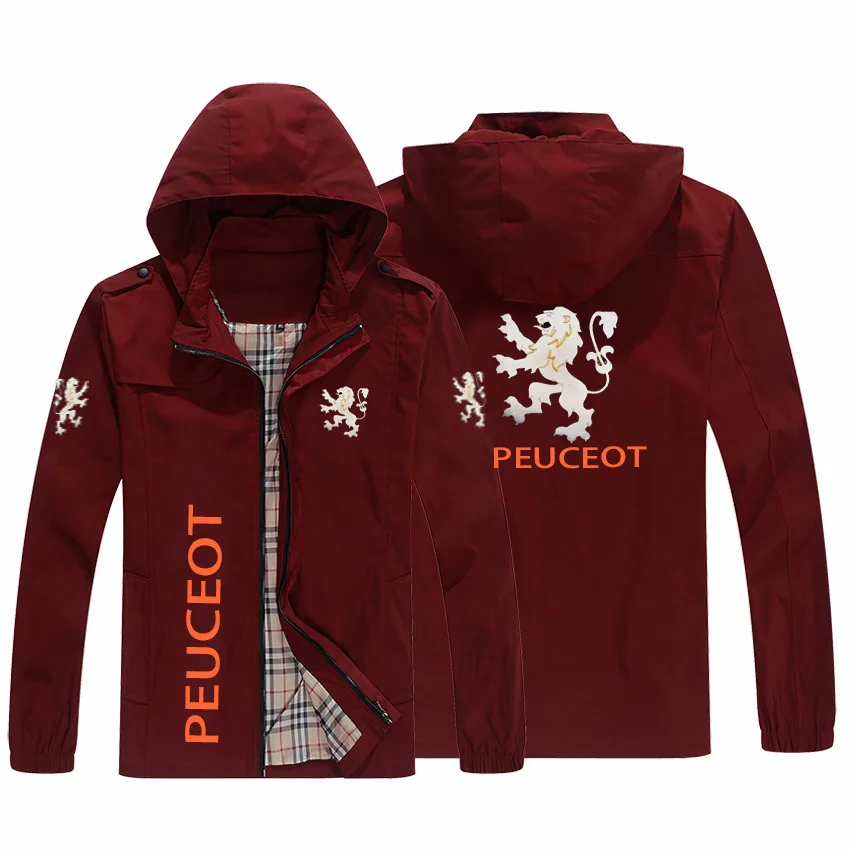 

2021 best selling men's spring and autumn new hooded jacket men's casual trench coat printed zipper vertical tie hat jacket