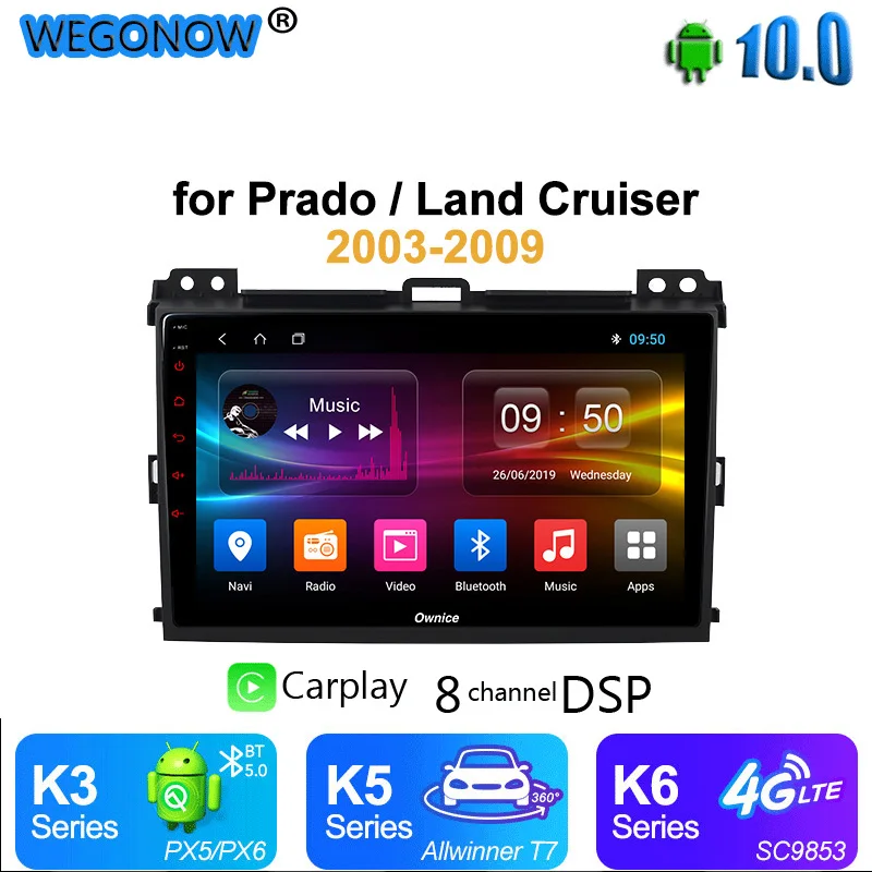 Ownice Octa Core 64G ROM Android 9 4G LTE 360 Panorama DSP SPDIF автомобильный DVD GPS Navi для Prado 2004 2005 2009 Land Cruiser