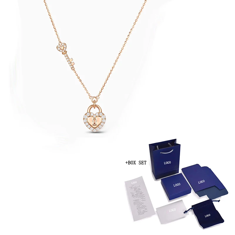

Fashion new lock SWA heart-shaped lock necklace key-shaped crystal means you can lock your beloved female fashion gift