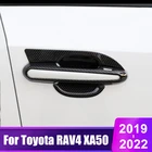 Для Toyota RAV4 2019 2020 2021 2022 RAV 4 XA50 XA 50 углеродное волокно Автомобильная дверная ручка крышка чаши защитная наклейка аксессуары