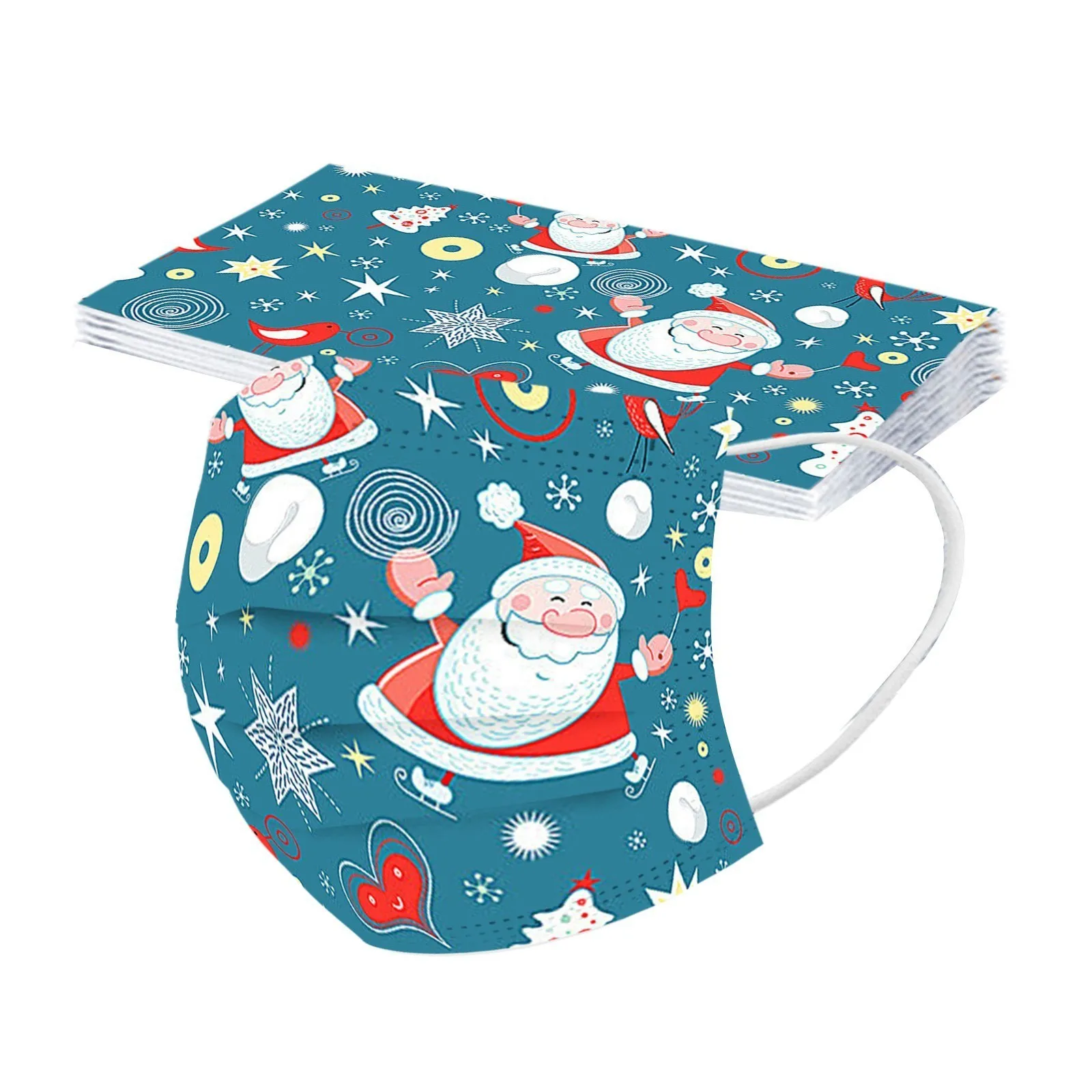 10 шт. одноразовые маски с рисунком рождественской елки | Тематическая одежда и