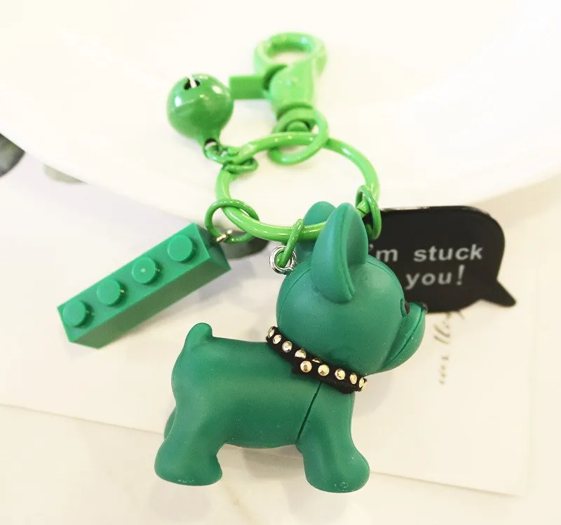 

Latest Version Multicolor Cartoon Puppy Key Chainsim Stuck On You Keychain Simple Building Blocks Men Women Bag Car Key Rings